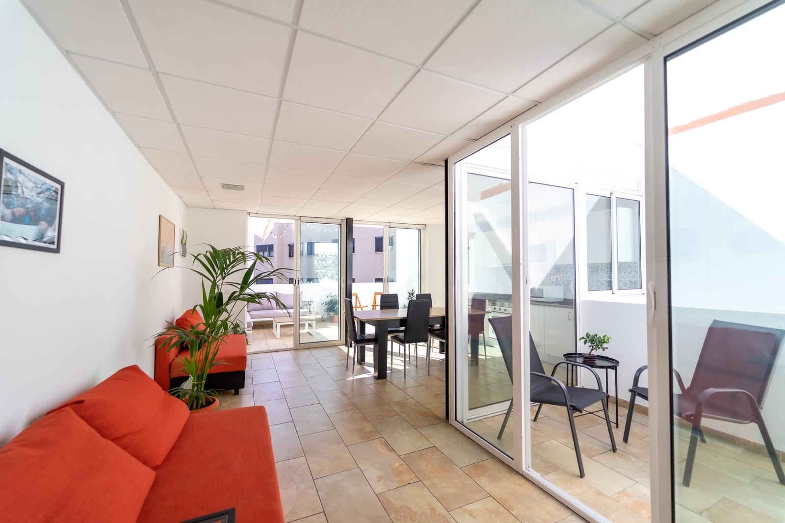 Stairwell up to the rooftop terrace